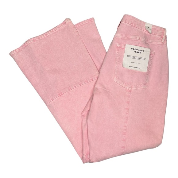 Good American Good Boy Flare Jeans Mineral Rose Quartz. Sz: 15 - Picture 3 of 14